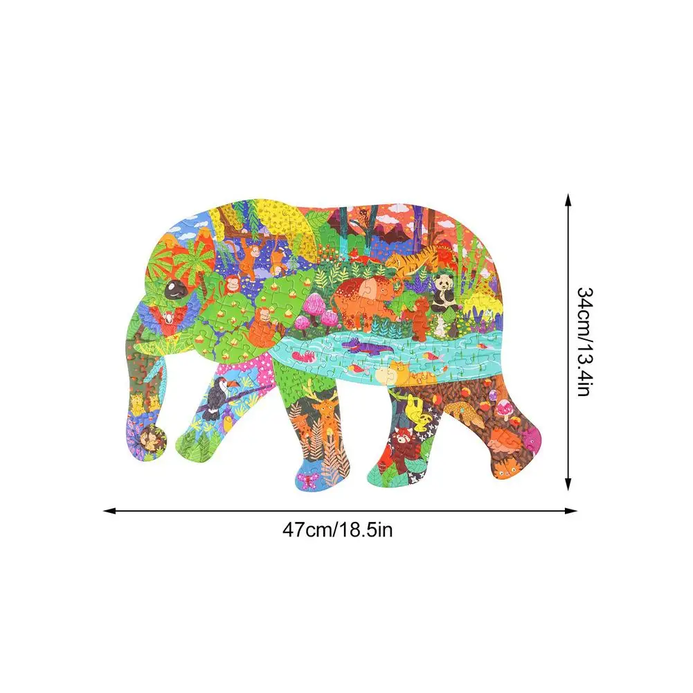 13x18.5 quebra-cabeças-200 pedaço animal em forma de piso quebra-cabeças coloridos crianças jogos educativos brinquedos para meninos meninas idades 4-10