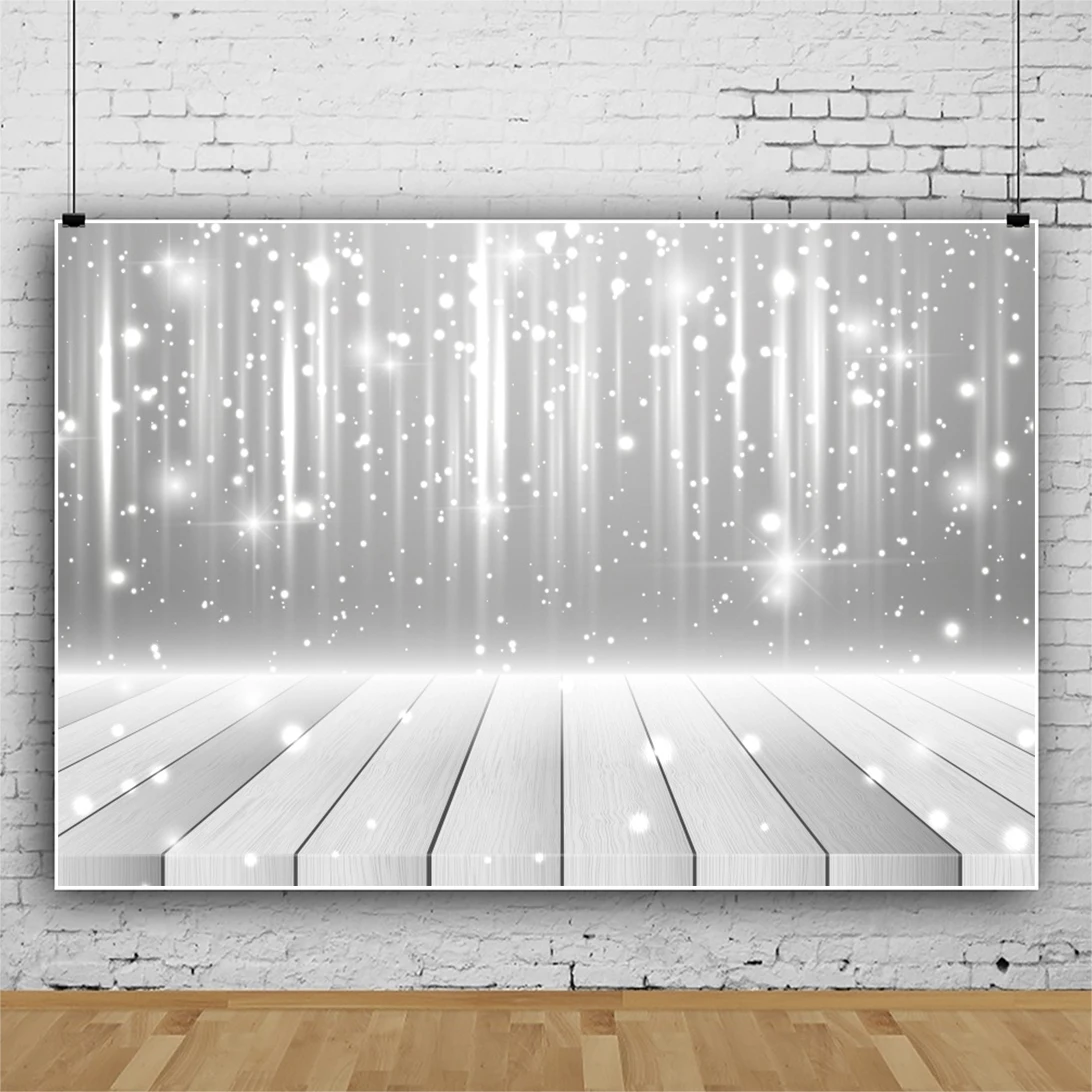 

Laeacco White Light Bokeh Dots Gray Floor Birthday Party Photography Background Baby Portrait Pet Toy Photo Backdrop Photostudio