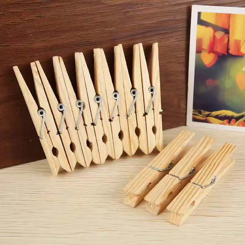 x50 Large Wooden Clothespins 72mm Regular Size Pegs Home Laundry Display Artwork Hanging Vintage Photo Wall Clips