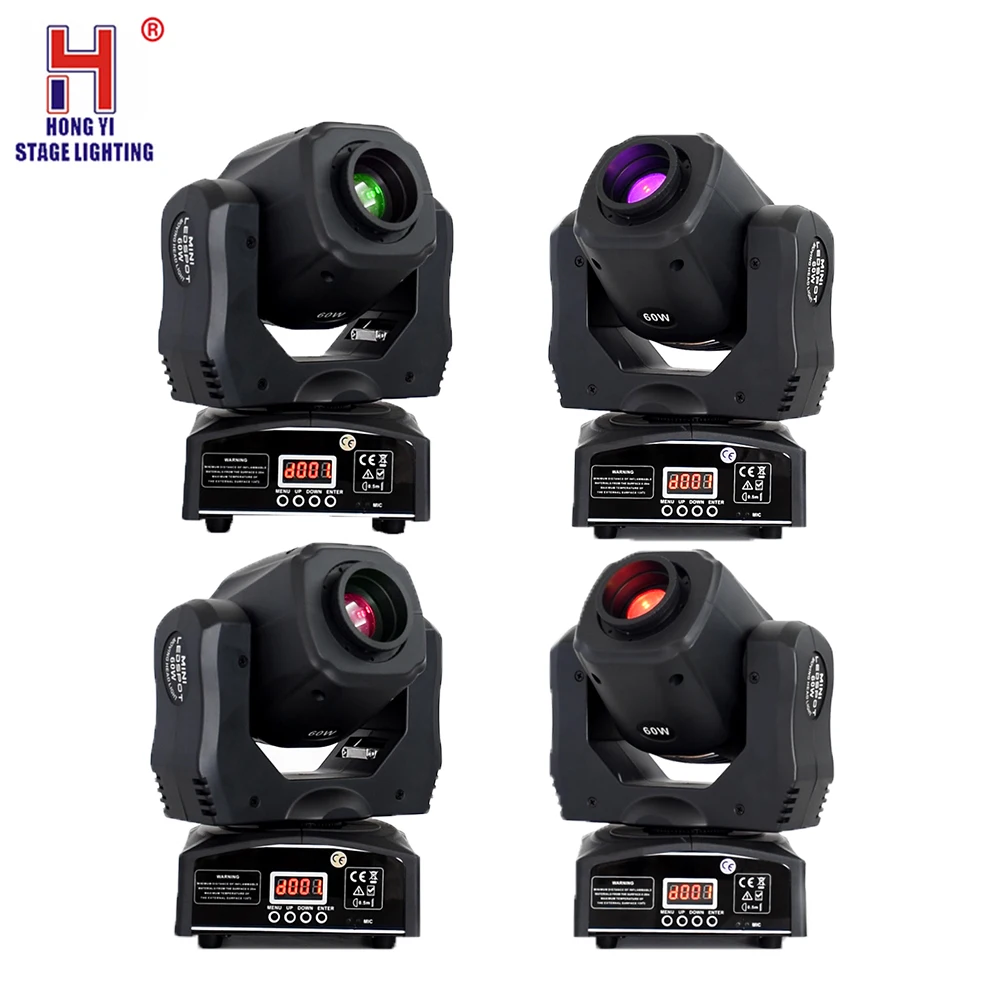 HongYi Lyre Spot 60W Moving Head Led Gobo Party Show Stage Light Machine DMX512 Control Projector Lighting DJ Disco Wedding Bar