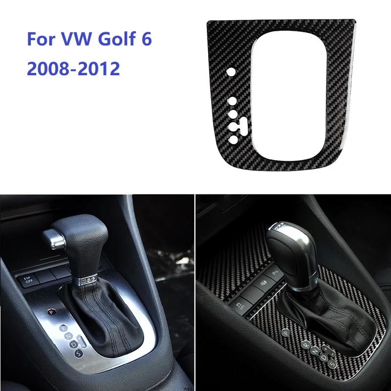 

Fit For Volkswagen VW Golf 6 GTI R MK6 Accessories Real Carbon Fiber Sticker Gear Shift Panel Cover Interior Trim