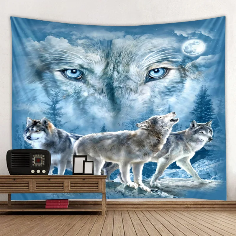 Wolf’s creative tapestry wall hanging decoration tiger lion pattern wall hangings home textile wall Bohemian decoration tapiz