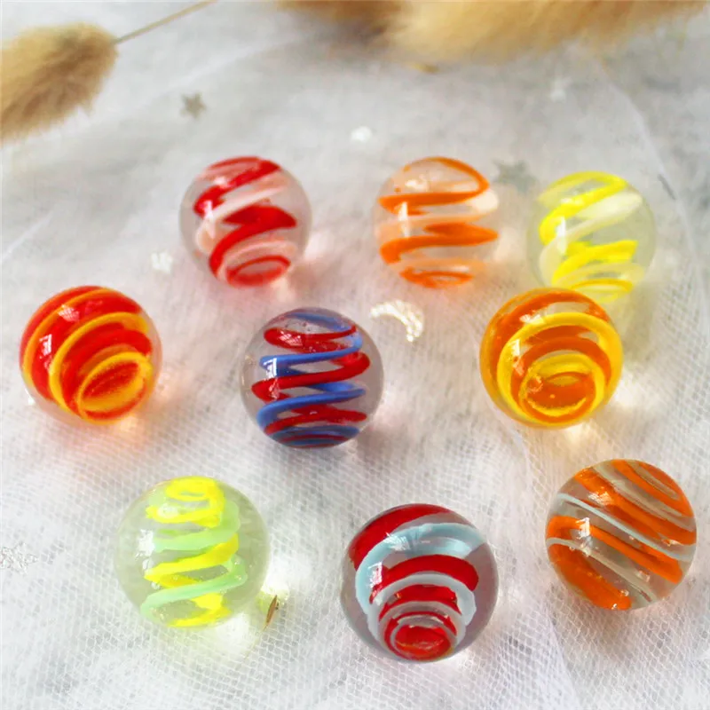 9pcs 16mm Glass Ball Cream Console Game Pinball Machine Cattle Small Marbles Pat Toys Parent-child Machine Beads