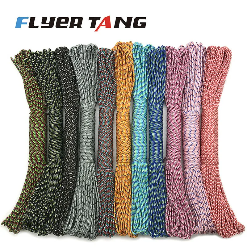 100 Colors Paracord 2mm 100 FT,50FT One Stand Cores Paracord Rope  for Survival Parachute Cord Lanyard Tent Rope Hiking Camping