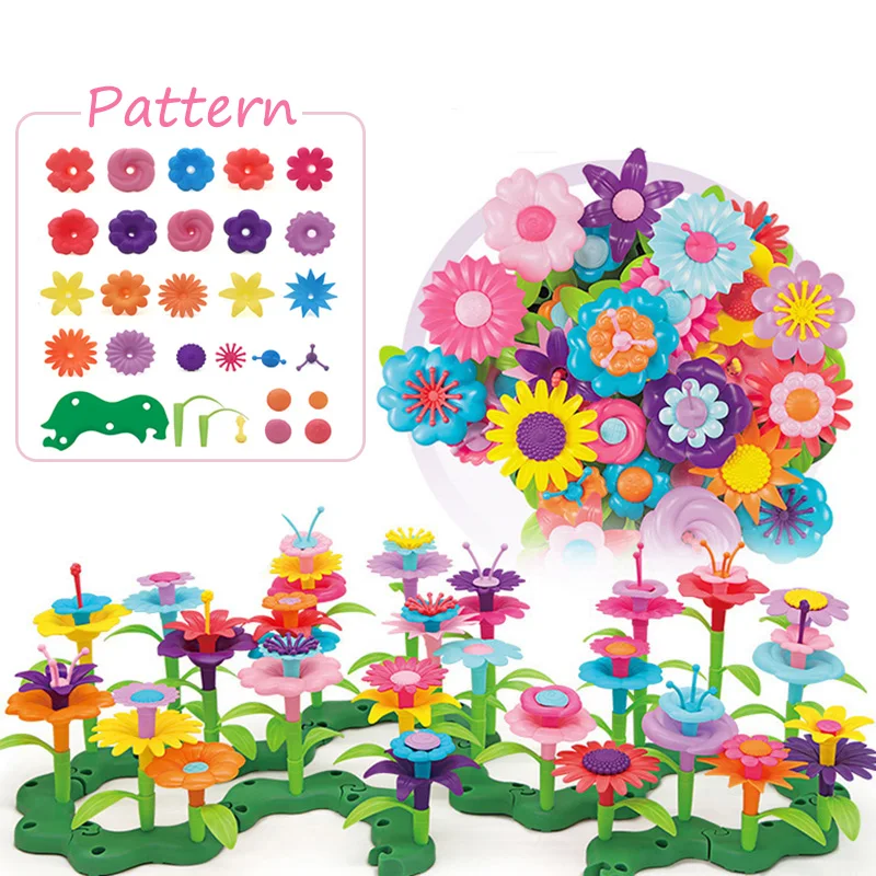 

46pcs/set Variety Garden Flowers Blocks DIY Plastic Flowers Interconnecting Blocks Toys Sets Educational Creative Toys for Kids