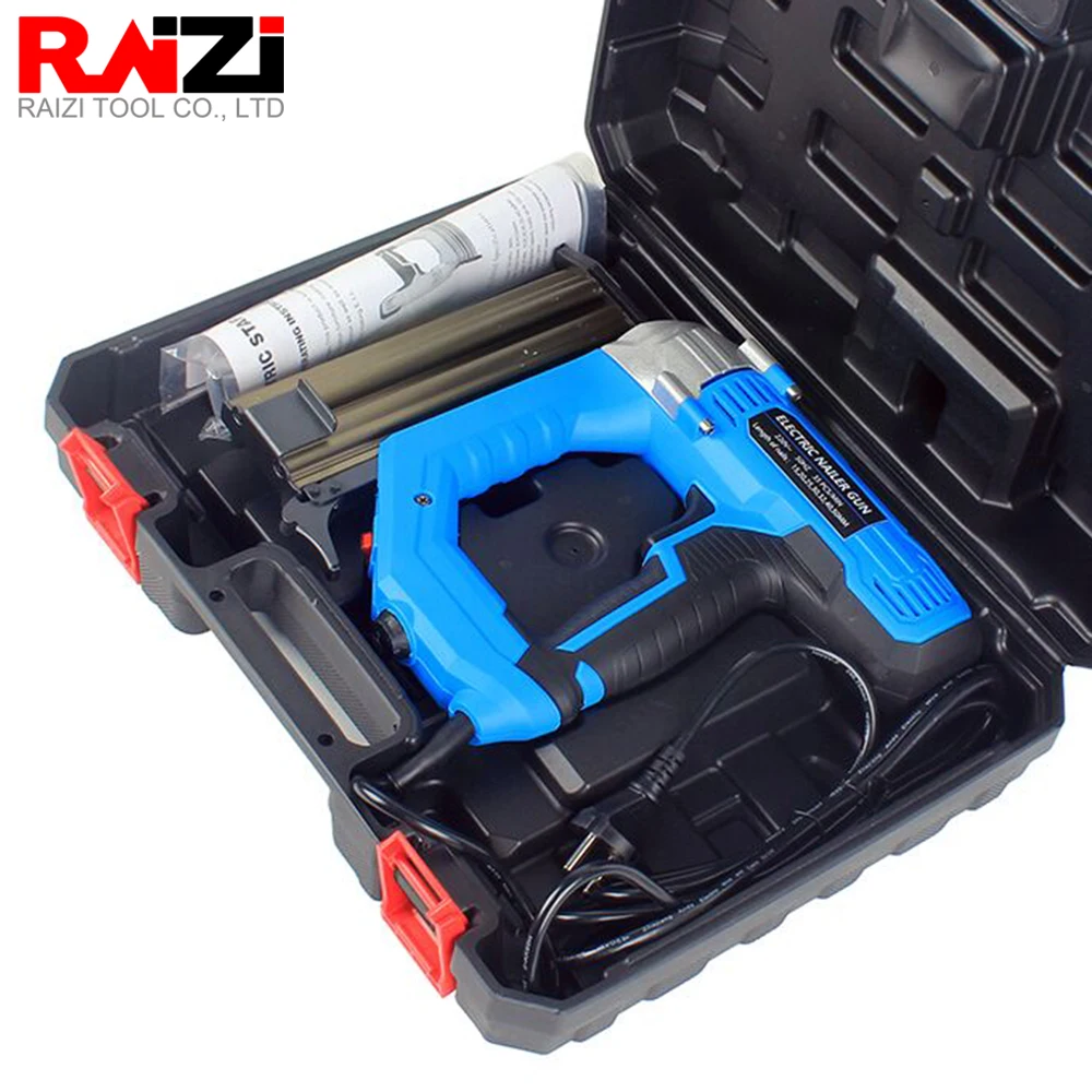 Raizi Electric Nailer Gun for Woodworking F50 Framing Household Decoration 220v Power Tool 3800wNailer Furniture Staples