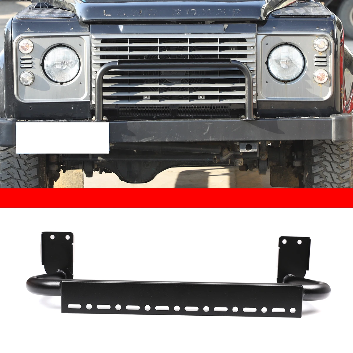 

For Land Rover Defender 90 110 130 2004-18 stainless Black car front bumper anti-collision protection bar cover car accessories