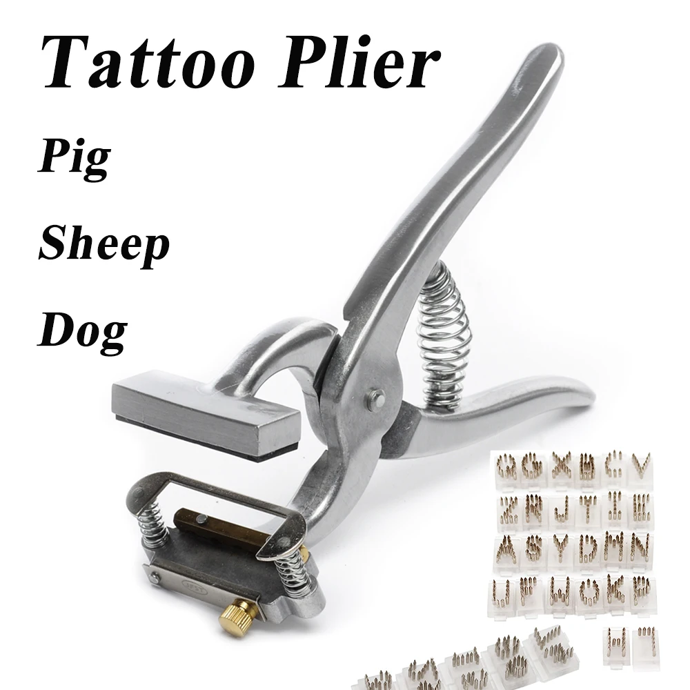 

1PCS Sheep Pig Pet Dog Ear Tattoo Plier Clamp Punch Aluminium Alloy Veterinary Identification Animal Farming Tools Supplies