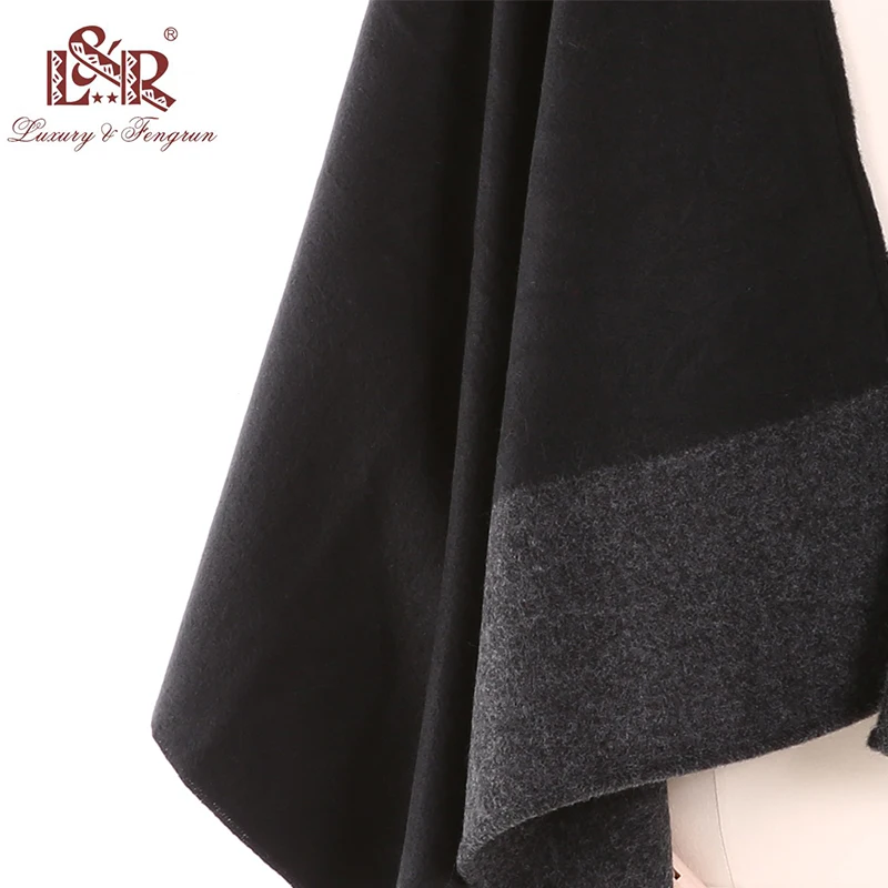 New Cashmere Winter Capes & Ponchos Women Contrast Color women Scarf Retro Female Multi-Purpose Shawl Scarf Coats & Jackets