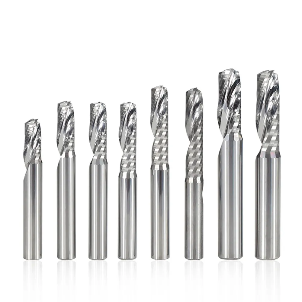 

single flute end mill 4/6 mm shank cnc router bit for cutting aluminum spial carbide end mill bit