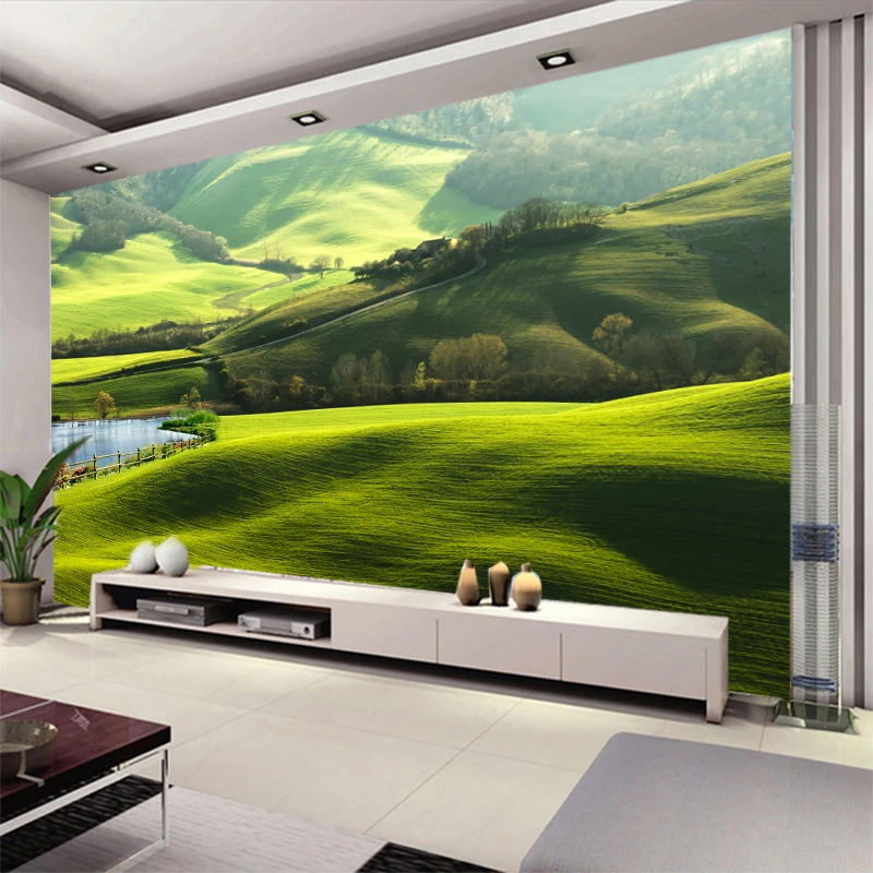 custom 3D nature grassland wallpapers living room bedroom wallpaper restaurant TV sofa background wall paper landscape Stickers