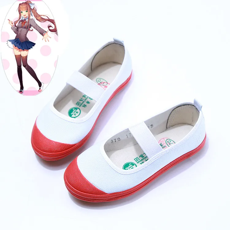 Doki Doki Literature Club Cosplay Shoes Japanese Anime School Shoes Girl Sport Shoes Yashiro Nene Yuri Natsuki Cosplay shoes