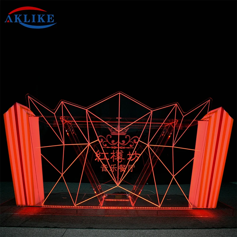 2024 New Acrylic DJ table Disc Table KTV Bar DJ Mixer Nightclub LED Lighting Dance Table Colorful Lighting Counter