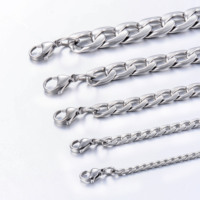 Stainless Steel Chain Men's Cuban Necklace 3mm-11.5mm Can Be Made In Various Widths Fashion