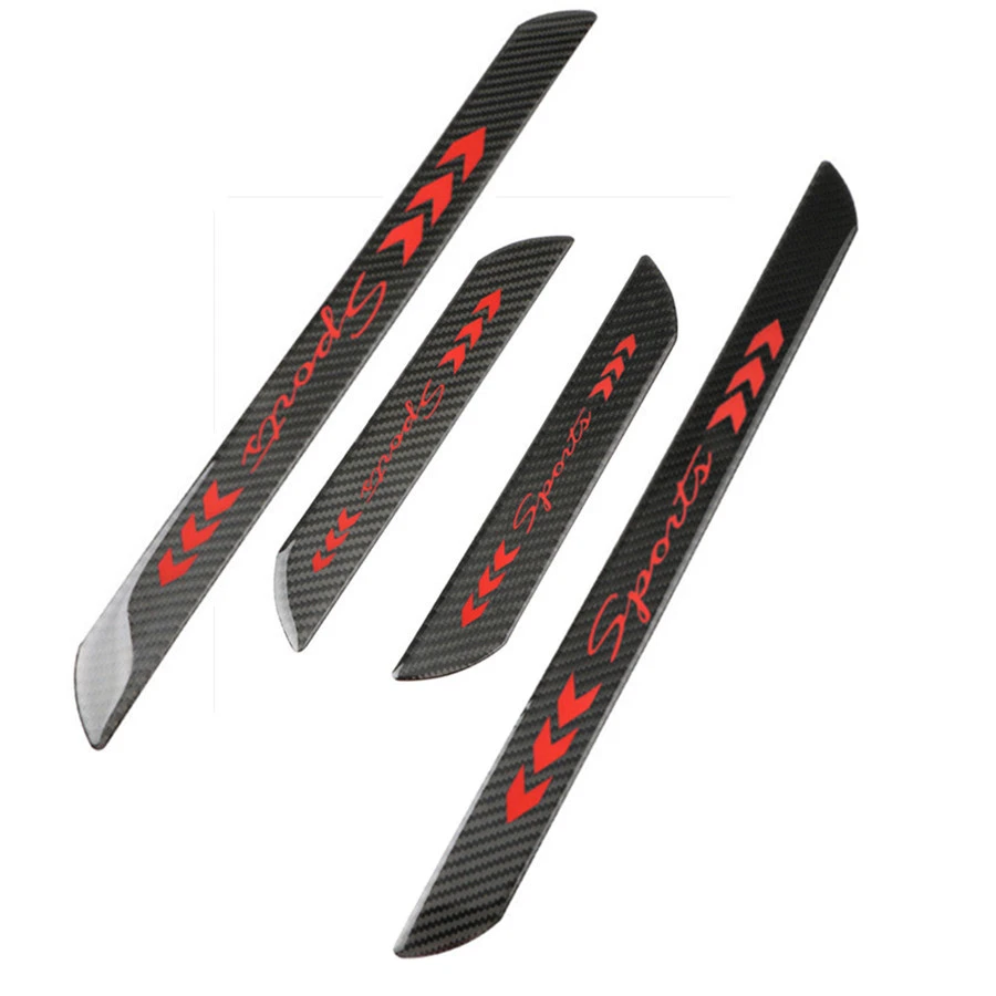 25.5cm& 49cm Car Door Welcome Plate Sill Scuff Cover Panel Sticker Real Carbon Fiber