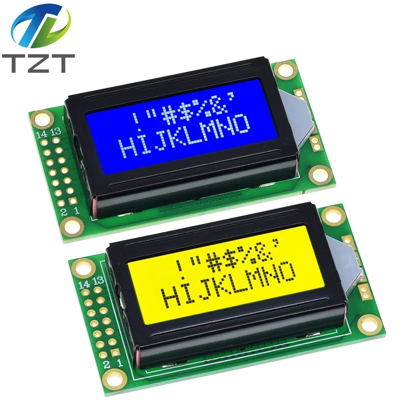 TZT 1/3PCS 8 x 2 LCD-Modul 0802 Zeichenanzeige Blau / Gelbgrün für Arduino – Detail 6