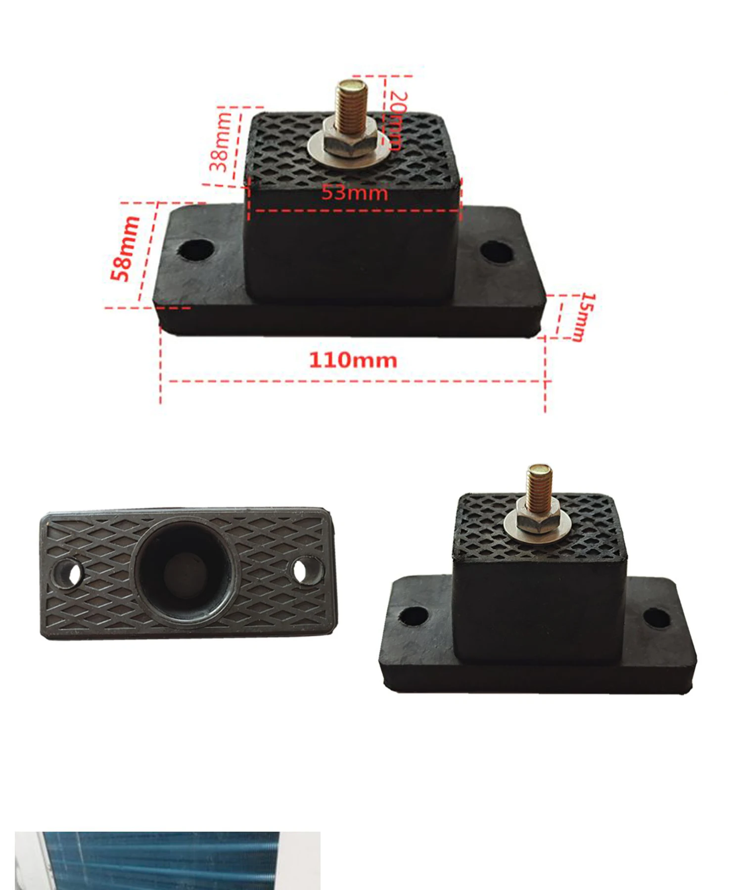 air conditioner bracket outside Air conditioner cushion rubber support Noise prevention base  Rubber Mounts heightening pad