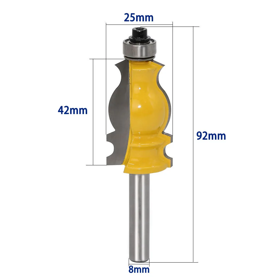 Punta del Router per stampaggio architettonico con gambo da 8mm, punta del Router per bordatura arrotondatrice per bordi arrotondati per fresatura