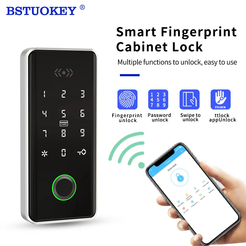 

TTLOCK APP Cabinet Lock Office Storage Lock Fingerprint Drawer Lock Storage Lock Door Password Lock 13.56Mhz RFID Card