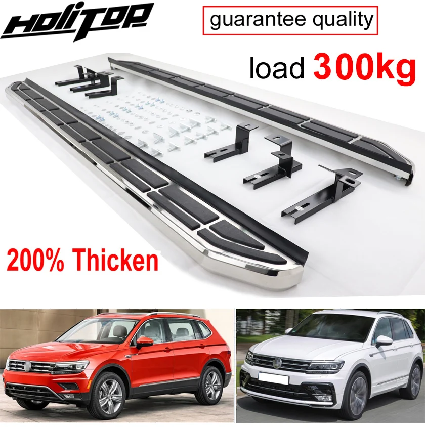 Terhangat papan lari bilah nerf langkah samping King asli untuk Volkswagen VW Tiguan 2008-2023,200% pedal aluminium, dapat memuat 300kg