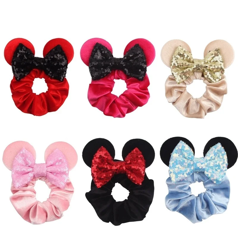 Party Favor Hair Accessories MIQI Christmas Hairs Ring Thick Velvet Pig Intestine Headwear Elastic Gold Velvets Headband