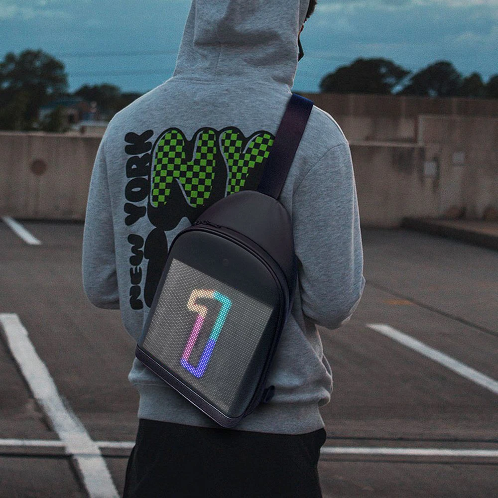 LED Display Backpack Advertising Light Led Display DIY Dynamic City Backpack Walking Billboard Shoulder Bags WiFi APP Version