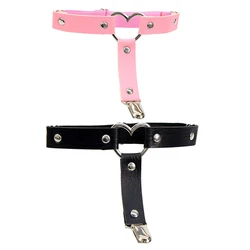 1pcs Women Sexy Punk Goth Heart PU Leather Elastic Garter Leg Thigh Ring Clothing Accessory Leg Suspender Sexy Stockings Garters