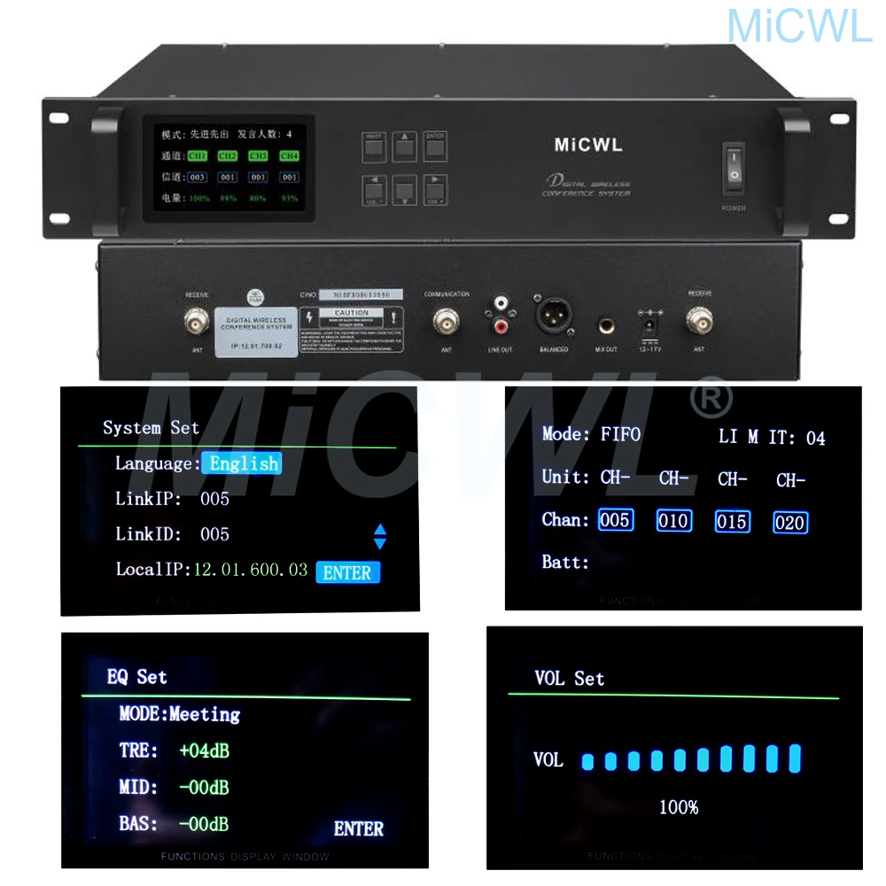 Fotografia 3: MXA Pro Digital Wireless Audio Ecosystem para Conferência Sistema de Microfone Mesa Gooseneck Presidente Delegate MiCWL A10M-A116