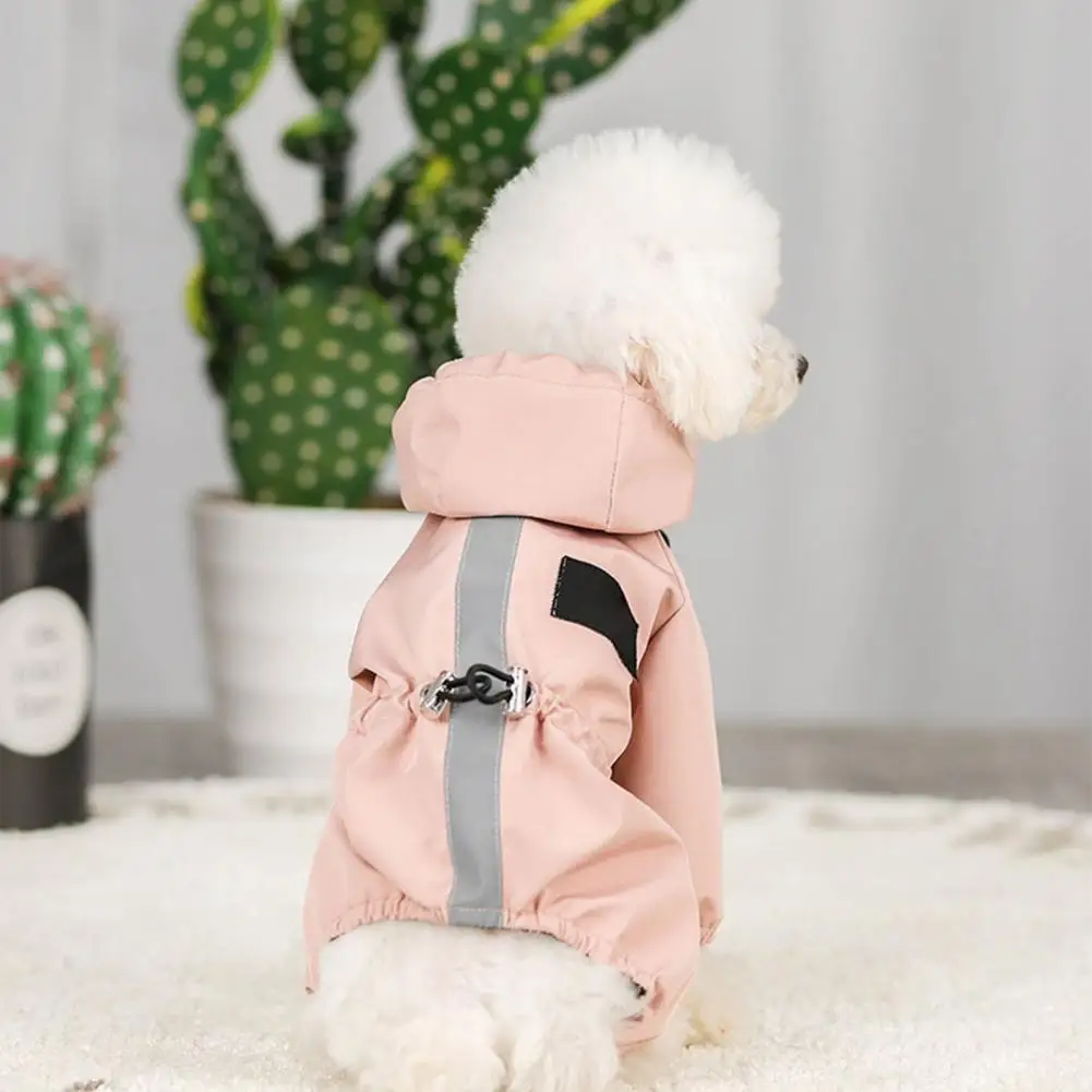 S/M/L/XL/XXL Dog Raincoat Waterproof Four-legged Hooded Clothes Warm Pet Supplies for Autumn Winter