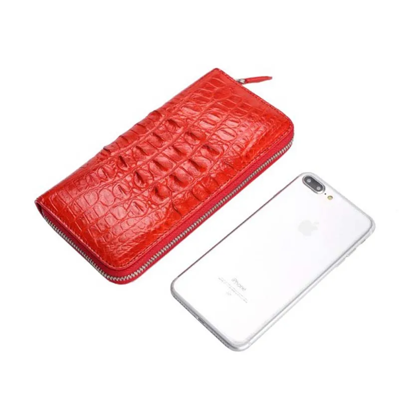 

dae thai crocodile skin carrying bag ladies purse long Leather clutch crocodile tail skin women clutch bag