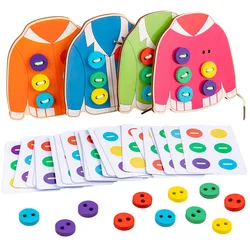 Jeu de société montessori amusant pour enfants, apprentissage des compétences de base, enseignement, aide à enfiler des vêtements, jeu de société, jouets éducatifs