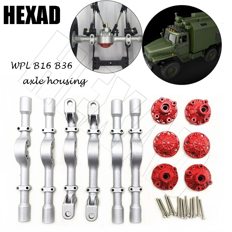 1/12 RC Metal Front And Rear Axle Housings WPL B16 B16-K B36 B36-K 6-Wheel Drive Military Truck Remote Control Car Upgrade Parts