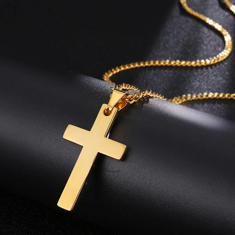 Christian Cross Pendant Necklace Men\'s Necklace New Fashion Metal Religious Amulet Pendant Accessory Party Jewelry