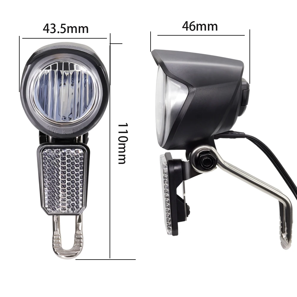 AC 6V 2.4W Bicycle LED Front Lamp for Bike Dynamo Hub With Stop Delay Lighting Function Conform StVZO Standard Bicycle Headlight