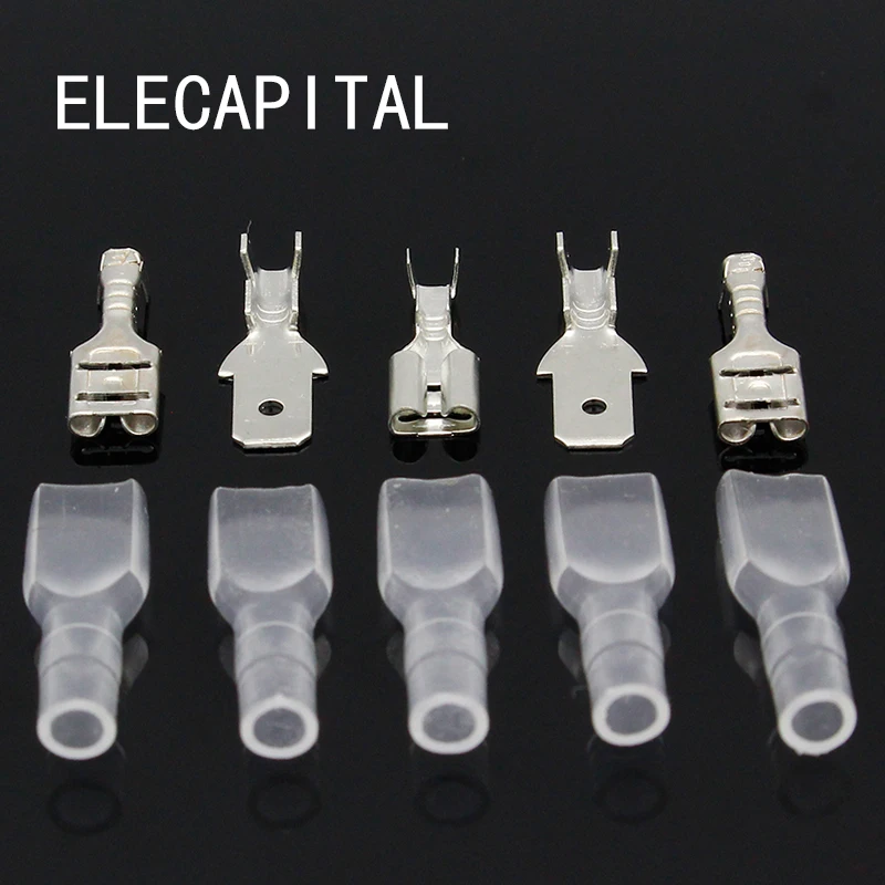 4.8mm Crimp Terminal Female Spade Connector + Male Spade Connector+ Case