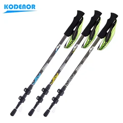 1 Piece 170g Telescopic Folding Walking Stick KODENOR Hiking Trekking Pole Carbon Fiber 3 Section Outer Lock Alpenstock Climbing