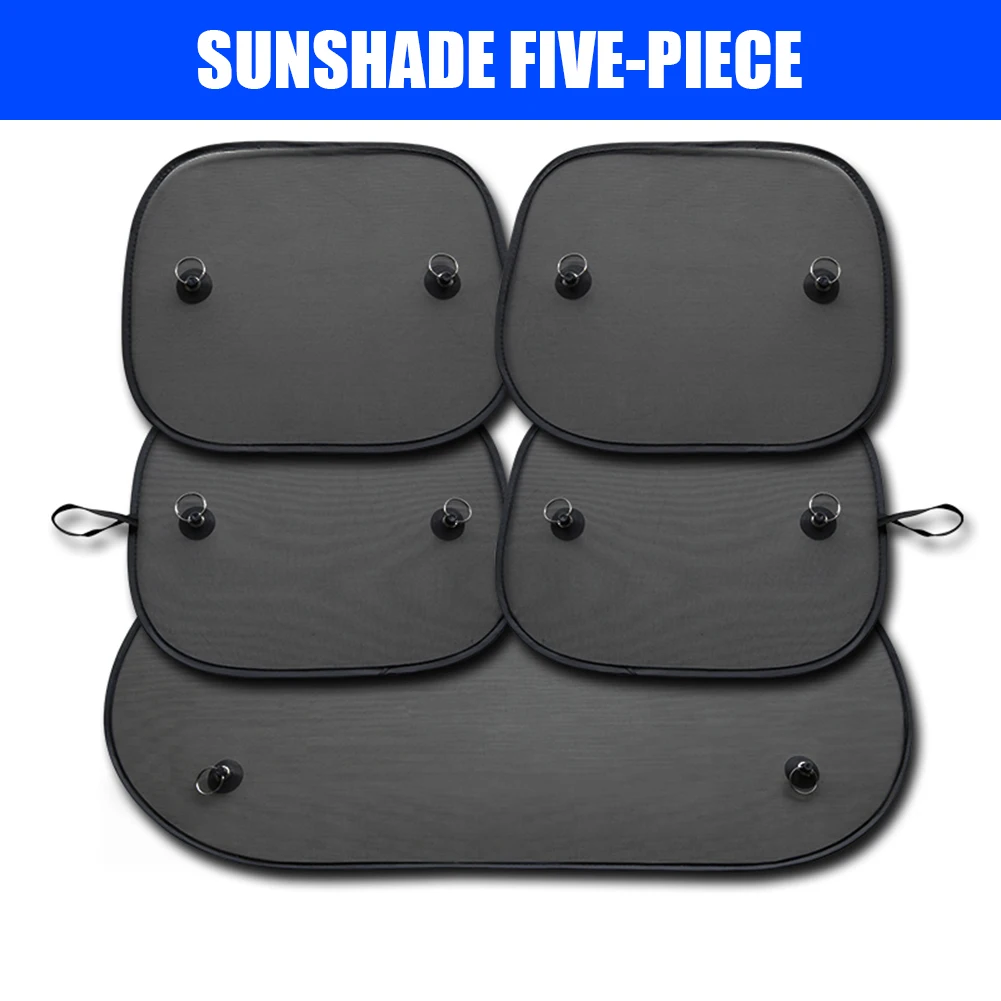 Car Black Mesh Sun Visor Auto Sunshade With Suction Cup Front Rear Side Window Sunshade For Car Sunscreen UV Protection