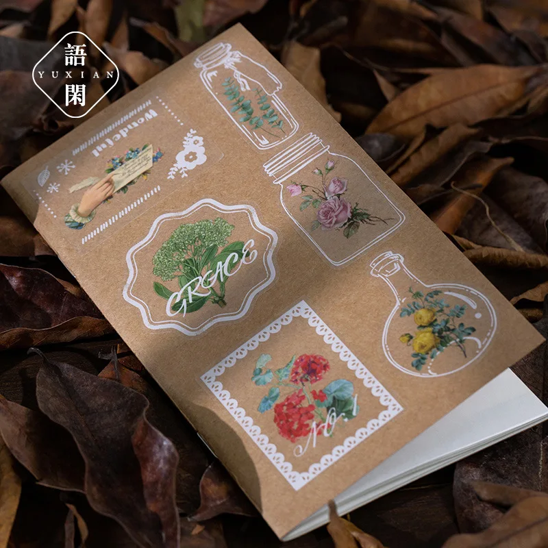 60pcs/lot Kawaii Stationery Stickers  Nature Messenger Series Craft Scrapbooking Album Junk Journal Happy Planner Diary Stickers