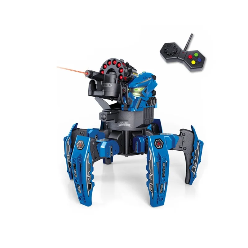 NEW 2.4G Electric Remote Control Robot  Six-legged Spider Robot DIY Shooting Game Foam Shooting Dart Double weapon Toy Gift