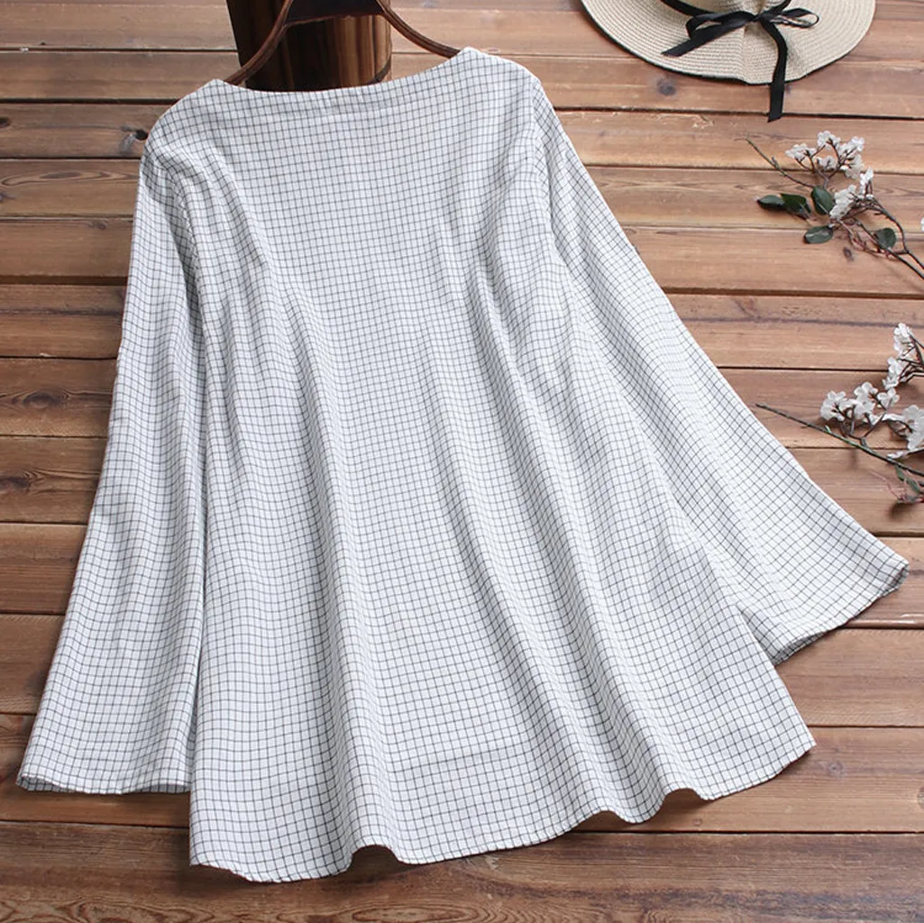 Women Loose Long Sleeve Tunic Tops Casual Blouses Large  Linen Cotton Shirt Summer Elegant Blouse Streetwear Fashion