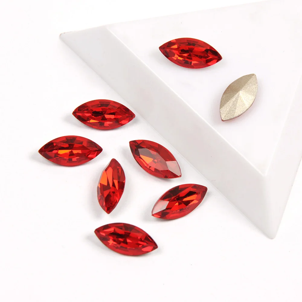 Siam Nähen Kleidungsstück Glas Ausgefallene Strasssteine Pferdeaugen Rote Juwelen Dekorationen Perlen Steine Für DIY Handwerk Tanzkleid – Detail 4