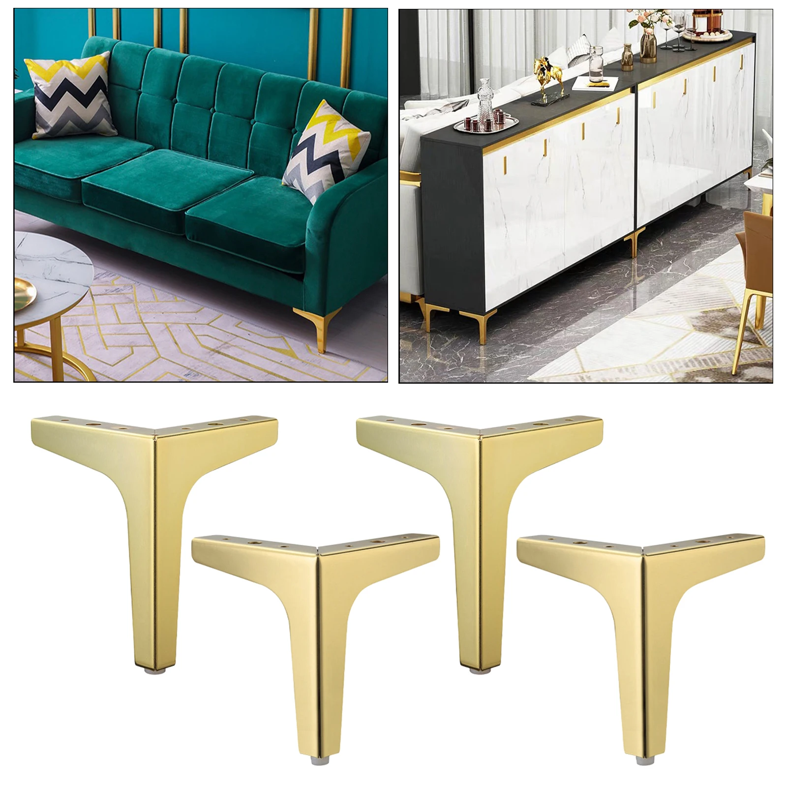 4x Metal Furniture Sofa Legs Cabinet Feet Iron Durable Metal Furniture Hardware Accessories Triangle Desk Table Sofa Leg Dresser