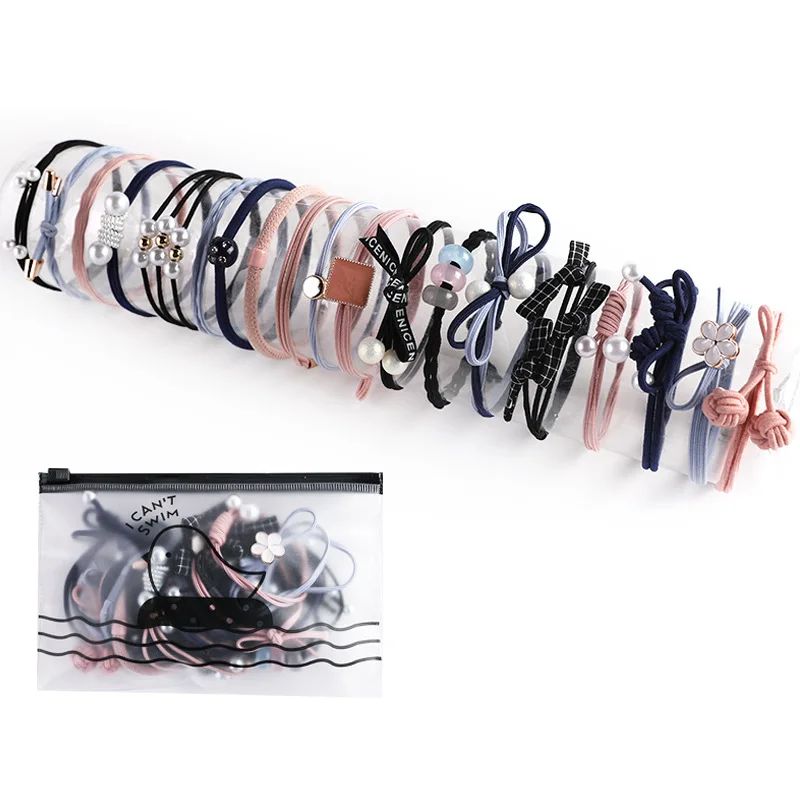 Bán Buôn Nữ Thời Trang Phụ Kiện Tóc Đơn Giản Dây Buộc Tóc Bộ Thun Tóc Nhiều Màu Sắc Cao Su Ngọc Trai Dây Buộc Tóc Cho Nữ