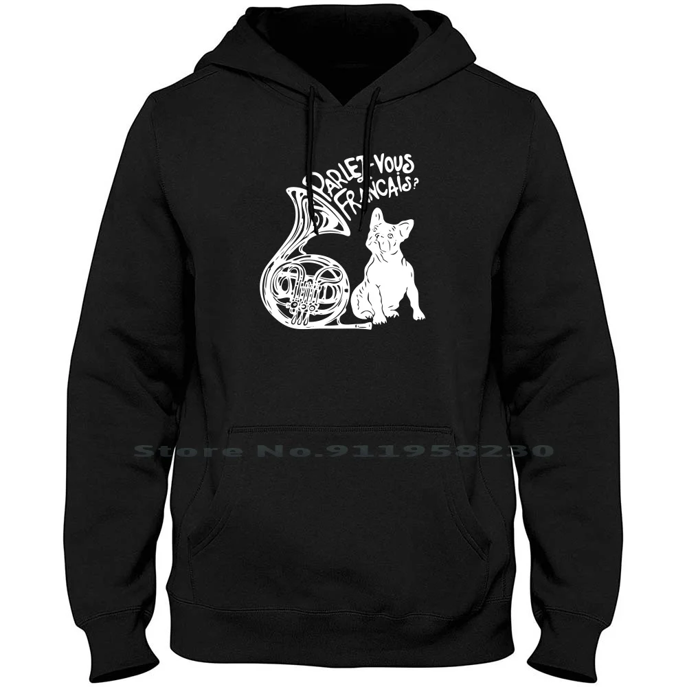 

French Horn French Bulldog Men Women Hoodie Pullover Sweater 6XL Big Size Cotton French Bulldog Bulldog French Bull Do