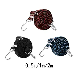 Adjustable Flat Bungee Cords with Hooks, Premium Latex Heavy Duty Straps with Hooks, Adjustable Buckles, Luggage Elastic Rope