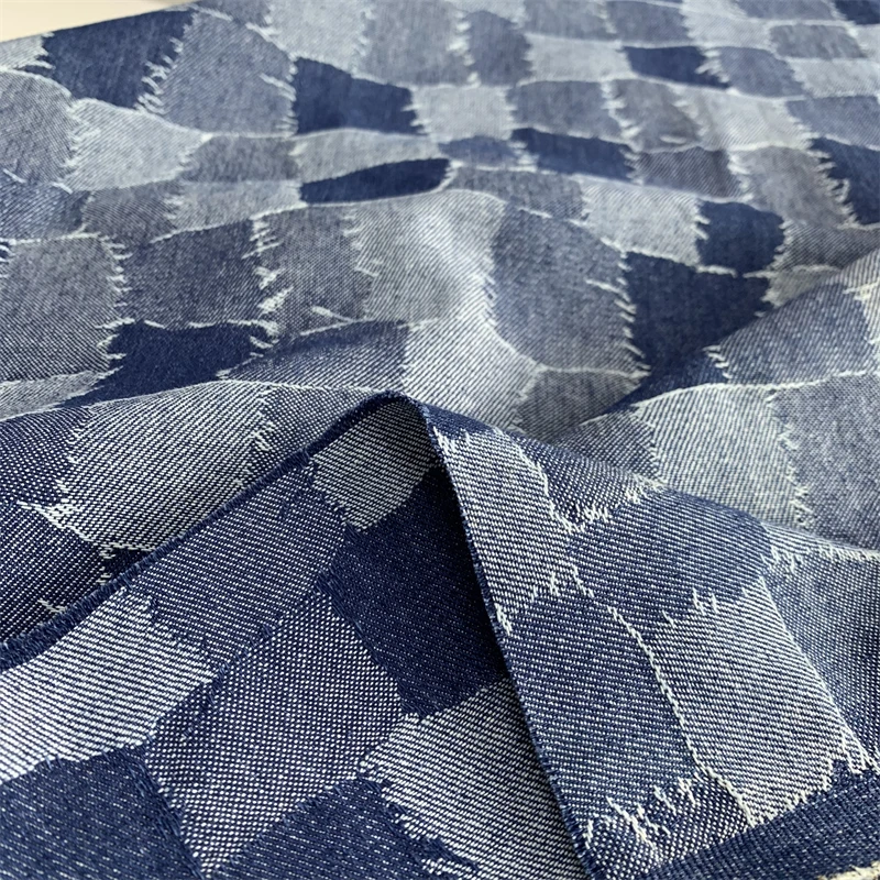 170cm szerokości ciemny niebieski Patchwork bawełna żakardowa tkanina dżinsowa gruba tkanina na dżinsy kurtki szycie projektant tkaniny 0.5 stoczni