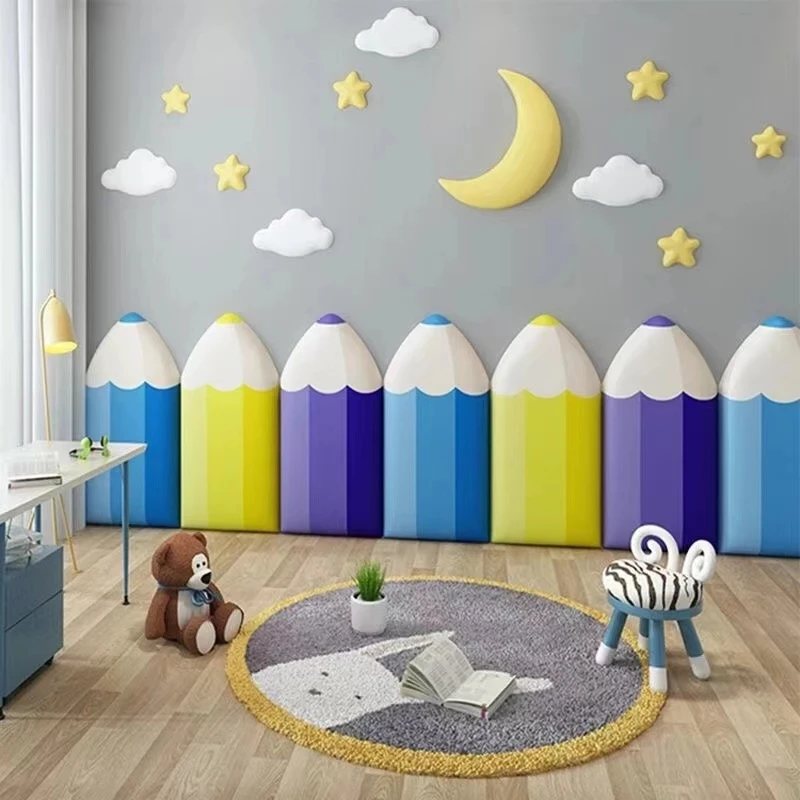 Baby Room Head Board adesivo murale 3D anticollisione Decor estetico testiere per camera da letto per bambini Tatami carta da parati autoadesiva murale