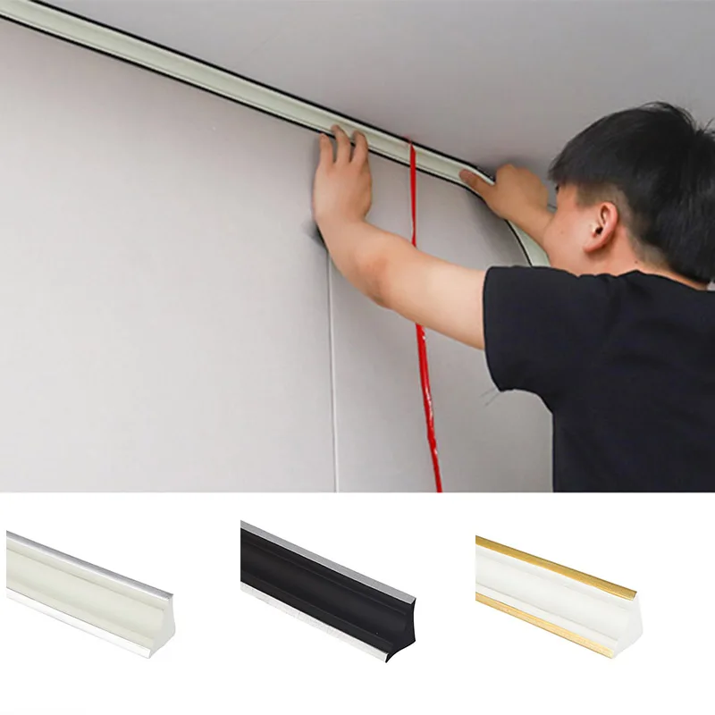 Ceiling Decoration Strip Wall Sticker Waterproof Antifouling Nbr Self-Adhesive Top Corner Line Floor Stitching Ceiling Baseboard