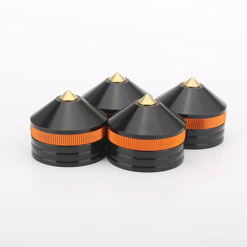 4xAudiocrast FT004 39X33mm Aluminum Speaker Shock Spike Adjustable Stand Feet Isolation Base Pads