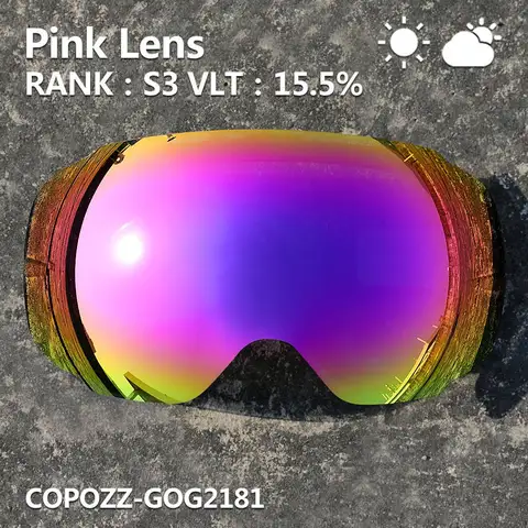 Сменная магнитная линза COPOZZ 2181 для лыжных очков, антизапотевающая, с защитой от УФ400, сферическая, для сноуборда (только линза)